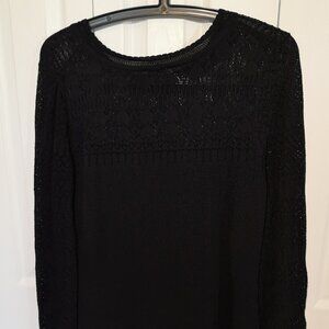 Black Cupio Sweater with lace knit in Women's size M
